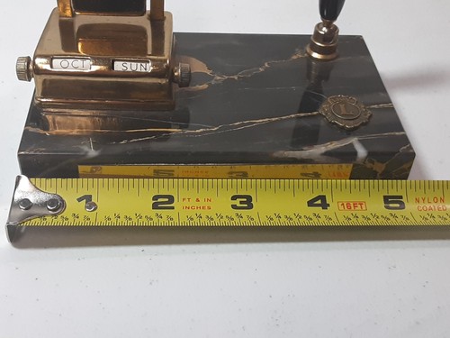 Vintage Lions Marble Desktop Perpetual Calendar Pen Holder Zone Chairman Rare - Picture 20 of 23