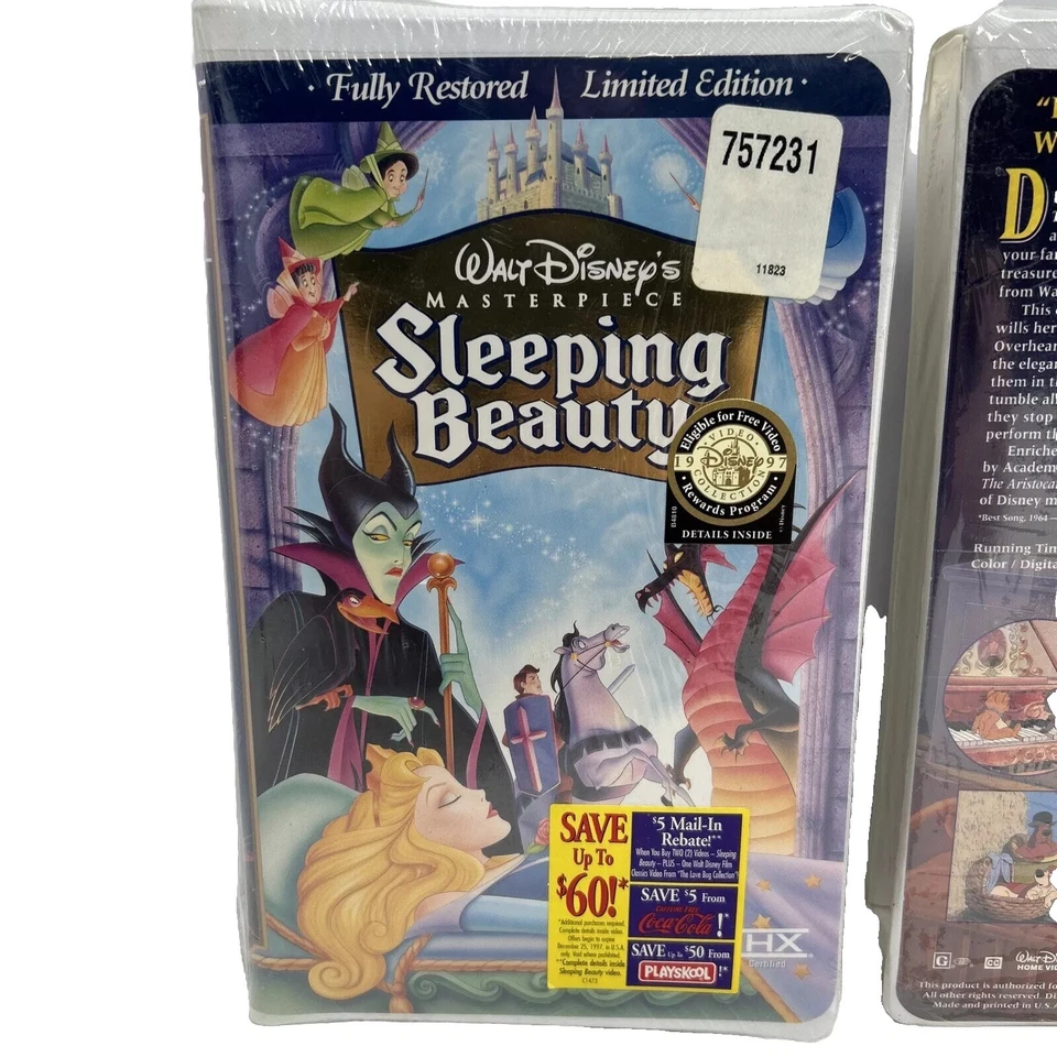 BRAND NEW DISNEY VHS LOT - BAMBI - THE ARISTOCATS - SLEEPING BEAUTY - VERY RARE - Image 4 of 4