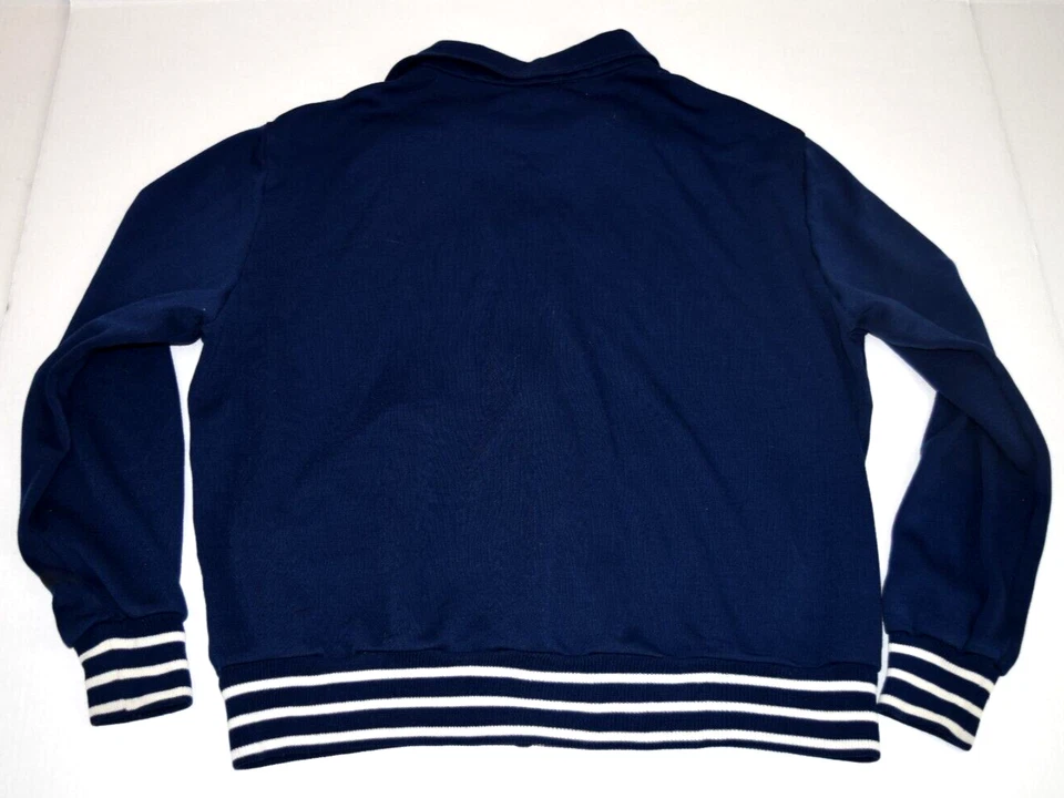 Sudadera Chaqueta Vintage Blanca Ciervo Talla L Años 70 1 Bolsillo Cremallera Tenis Moda Foto 3 de 4