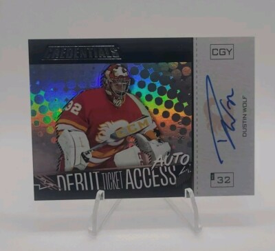 2023-24 Upper Deck Credentials Debut Ticket Access Autograph Dustin Wolf /99