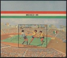 NICARAGUA HB 170 1985 MEXIQUE 86 COUPE Du MONDE De FOOTBALL MNH