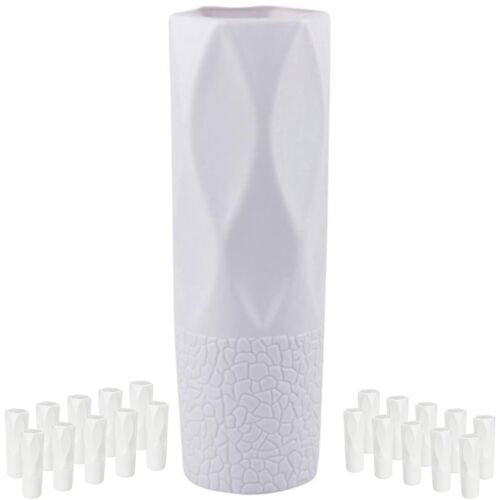 Flower Vases x 24 Lot 8" Vase Wedding Party Ceramic Look Table Centerpiece White