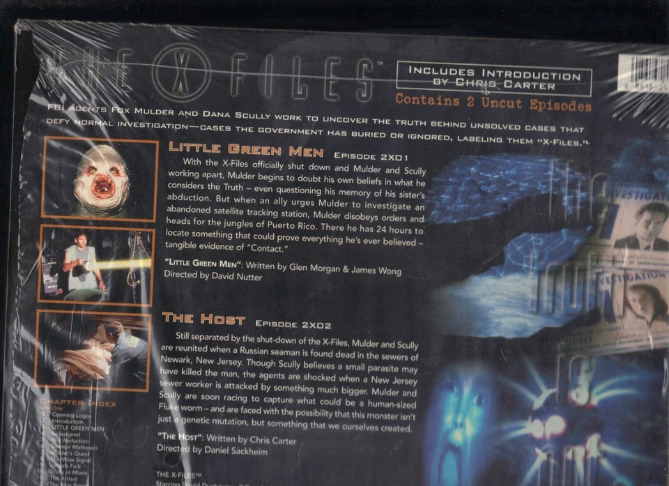 THE X FILES - Little Green Men + The Host - FOX 90s TV laserdisc - Duchovny - Image 3 of 4