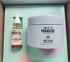 New! Isle of Paradise Body Scrub Vanilla & Coconut + Self-Tannning Drops Light
