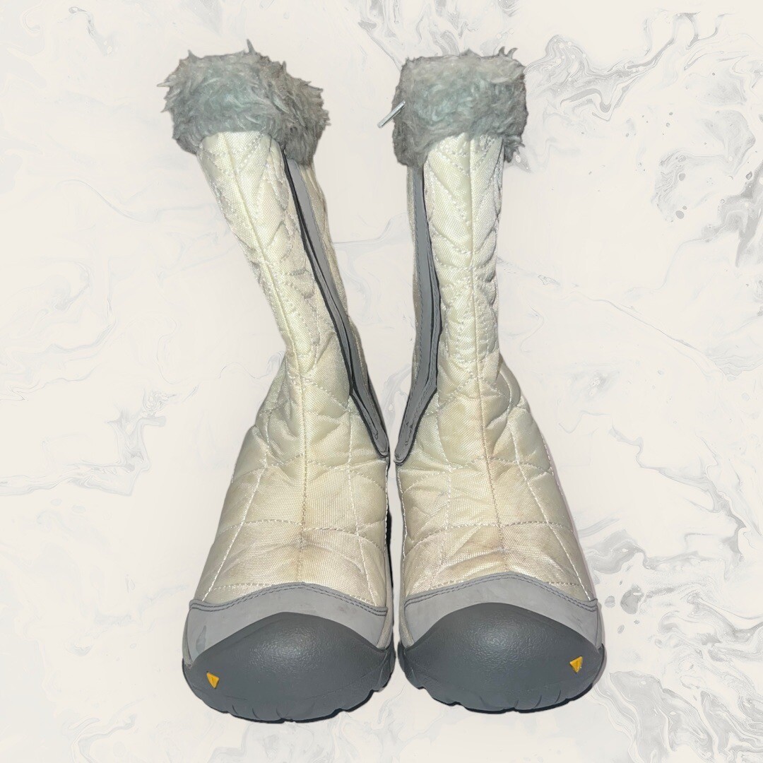 Stivali da neve Keen Dry Warm 200 grammi isolati impermeabili grigio avorio donna taglia 6