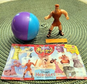 VINTAGE 1997 NESTLE MAGIC BALL WITH DISNEY HERCULES MOVIE FIGURE HERCULES INSIDE