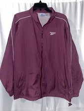 Vintage Reebok Windbreaker Jacket Plum Color Mens Large