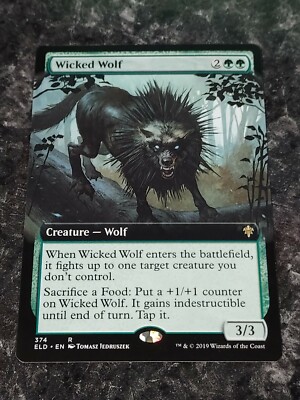 Wicked Wolf Extended Art Magic the Gathering MTG Throne of Eldraine
