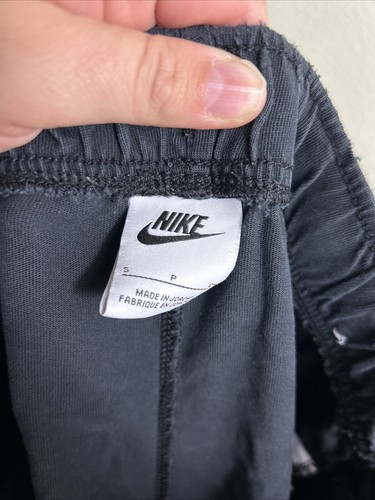 Nike Men's Size Small Black White Swoosh Logo Athletic Drawstring Shorts 26x8" - Picture 9 of 11