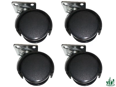 CASTER SWIVEL WHEEL 4-PACK Set Office Chair 1-3/4" Replacement Matte Black