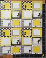 PEANUTS SNOOPY LABEL TAGS FOR BOOKS OR MORE, 4 SHEETS BEAUTIFUL STICKERS #TAGS04