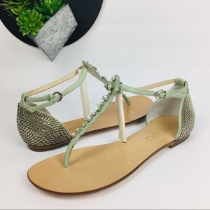 Rodo Leather Sage Green Thong Sandals 38 | eBay