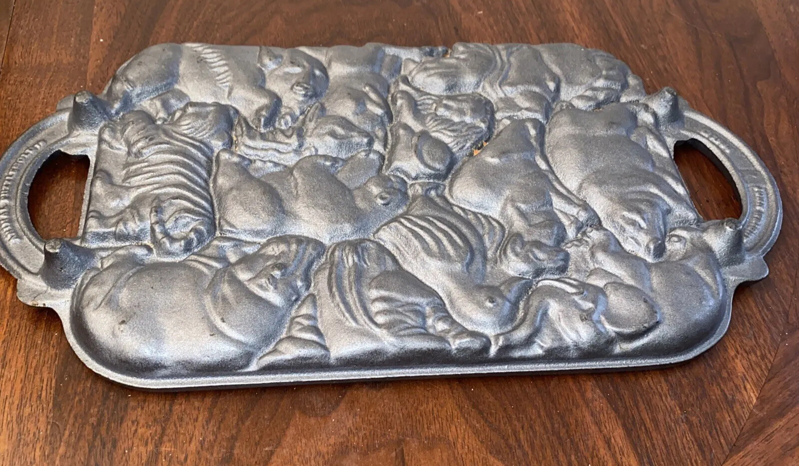 Vintage 1984 Cast Iron John Wright ANIMAL PUZZLE MOLD Baking Bakeware