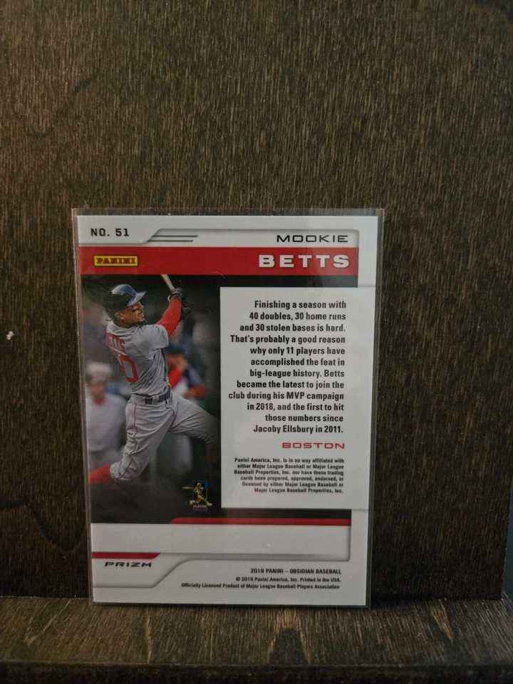 2019 Panini Obsidian #51 Mookie Betts  Silver Prizm Boston Red Sox - Image 2 of 2