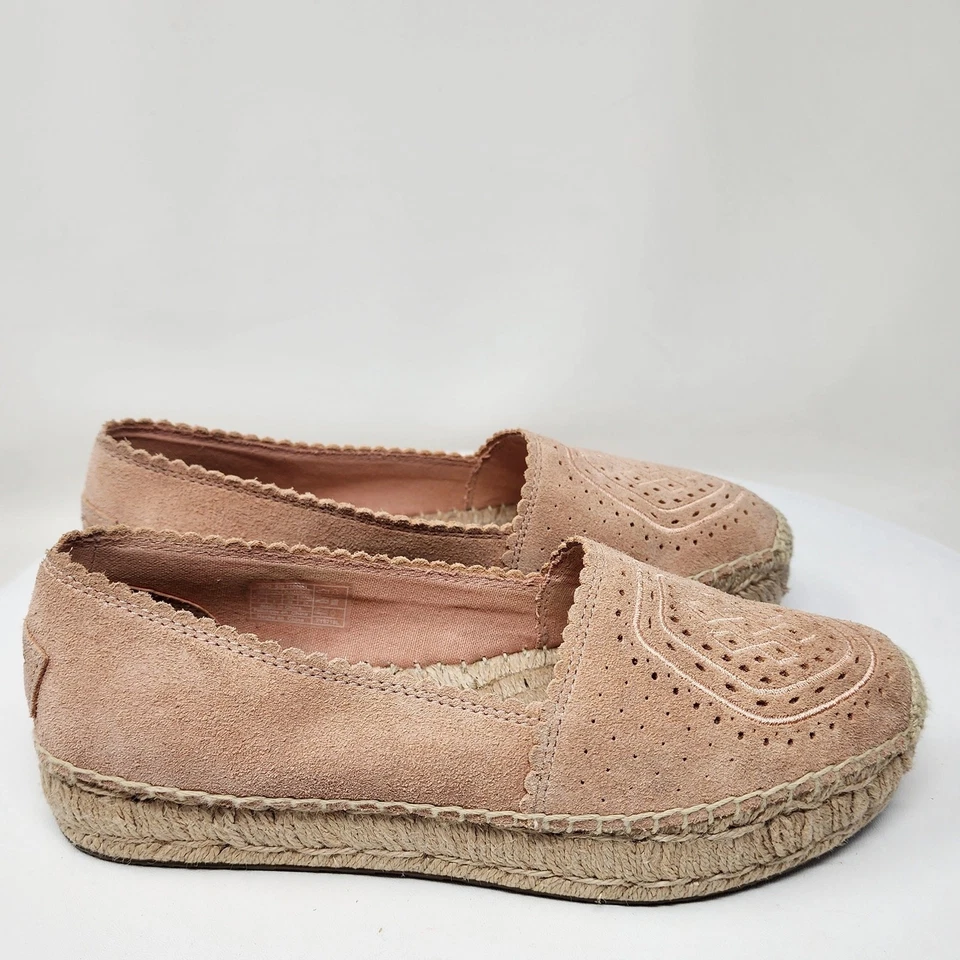 Alpargata UGG Australia Heidi Mujer 7 Rosa Bronceado Gamuza Geométrica Perforada Foto 2 de 4
