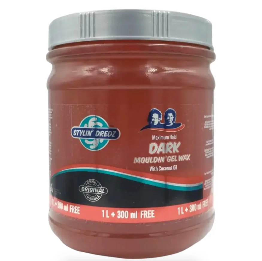 Stylin Dredz Mouldin Gel Wax Dark 250ml 500ml 1000ml Pack of 1, 3