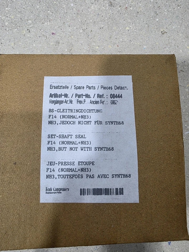 BOCK F14 SET SHAFT SEAL 08444 - Image 2 of 4