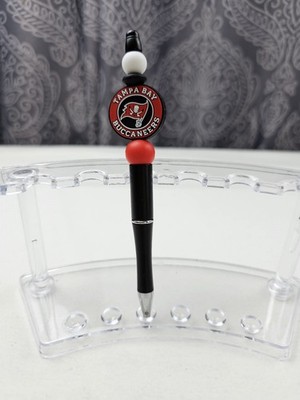 Tampa Bay Buccaneers Silicone Beaded Refillable Pen Extra  Black Ink Cartridge 