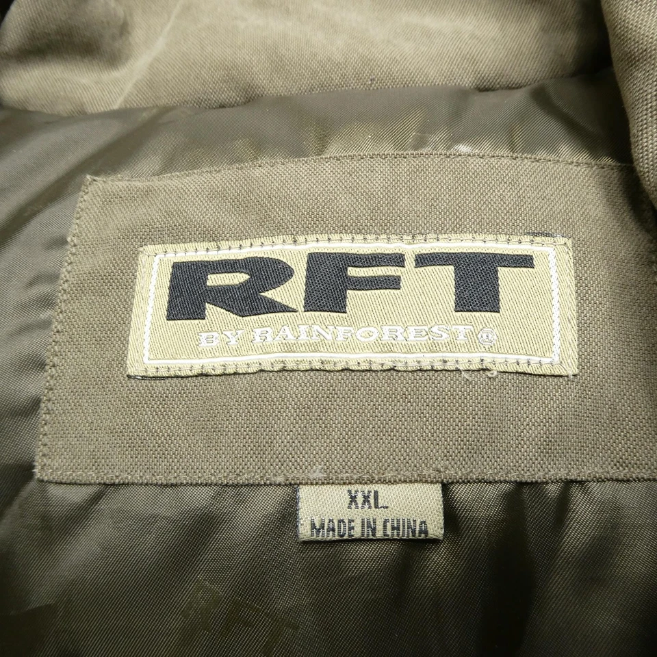 Chaqueta RFT by Rainforest para Hombres 2XL Verde Oliva Plumón Puffer Cremallera Completa Abrigo de Invierno Foto 3 de 4