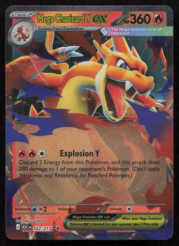Mega Charizard Y ex 022/217 Double Rare Ascended Heroes Pokemon Holo Near Mint