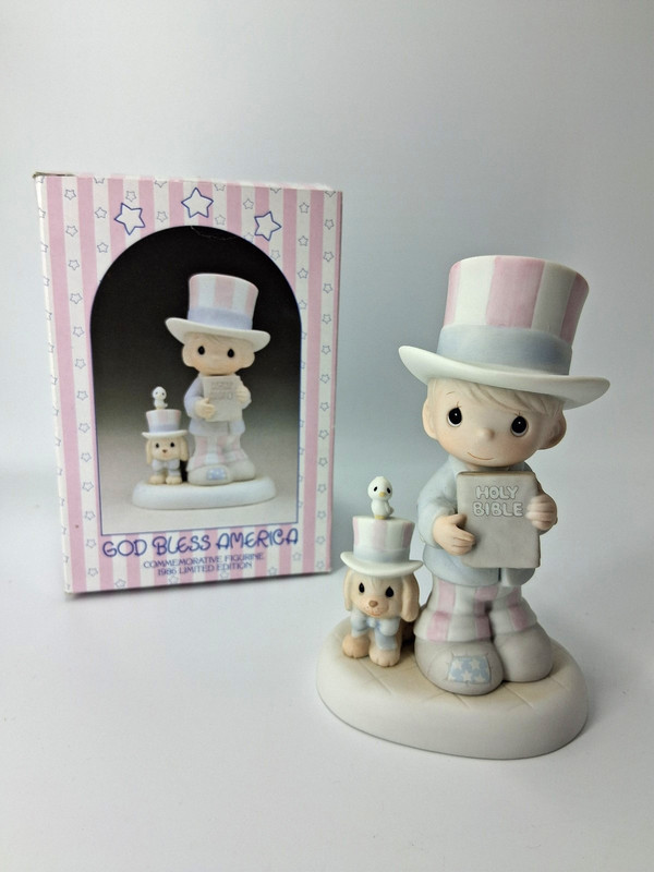 VINTAGE Precious Moments Uncle Sam LE Figurine GOD BLESS AMERICA July 4th 1986