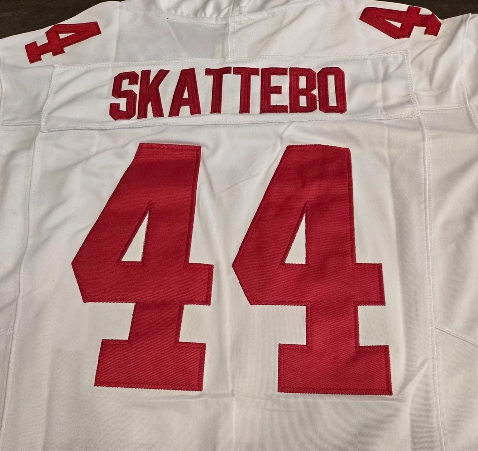 YOUTH Cam Skattebo #44 纽约巨人缝制白色 F.U.S.E. 球衣 - 全新带标签 — 第 2/3 张图片