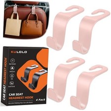 Car Seat Hooks  Purse Holder - 4 Pack Boxed,55 lb Heavy Duty,Eco PP Car Pink
