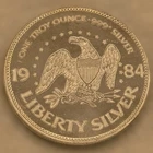 1984 A-Mark 1 oz .999 Silver Round Liberty Bell "Life Liberty Happiness" + Eagle