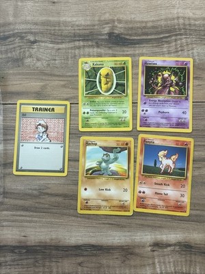 Pokemon Ponyta 060/102 Base Set Regular Plus 4 More Cards