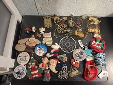 Holiday Christmas Decor Lot 40 Items - Ornaments - Gold Set