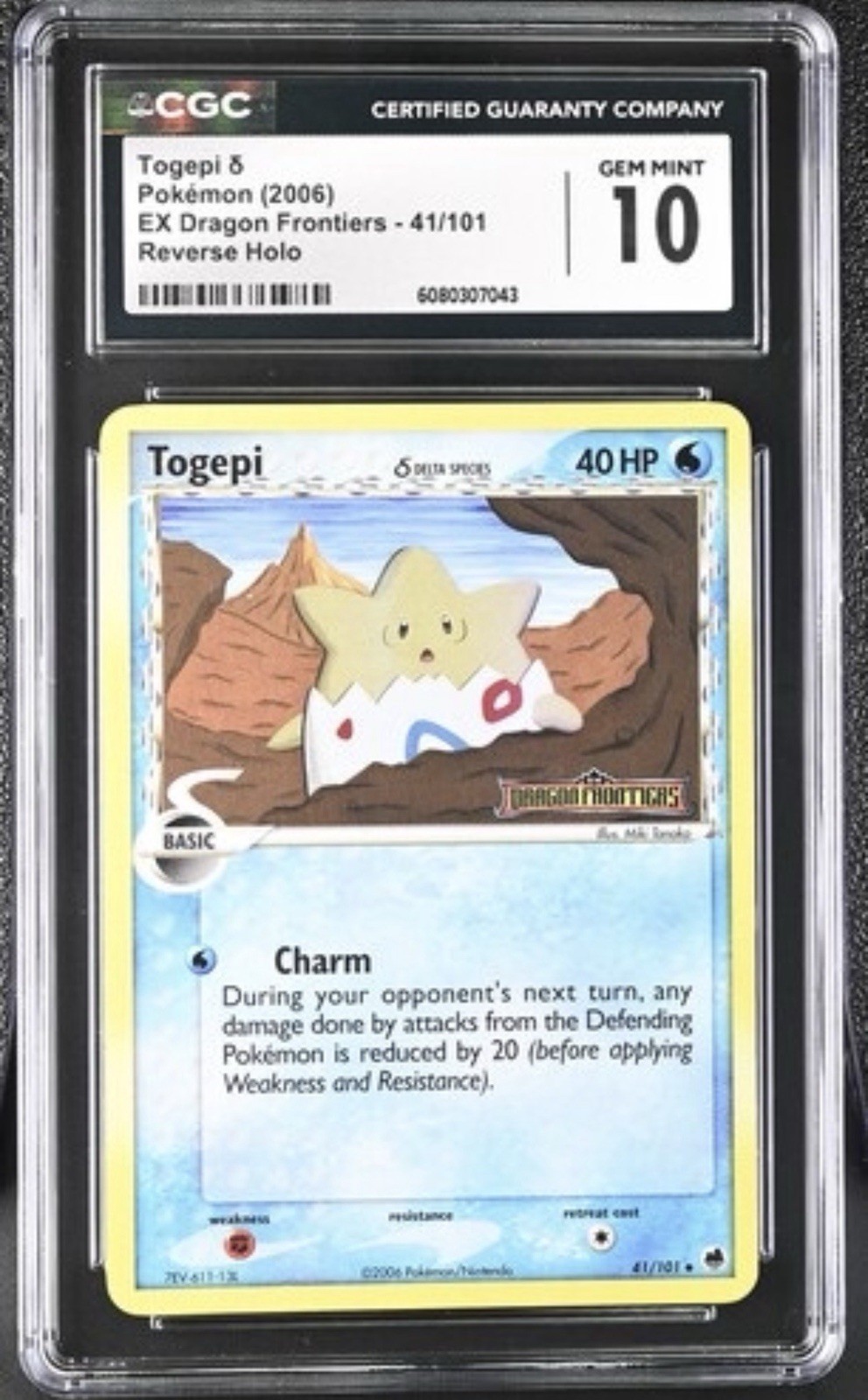 Togepi Delta Species 41/101 Dragon Frontiers Reverse Holo CGC 10 GEM MINT 💎