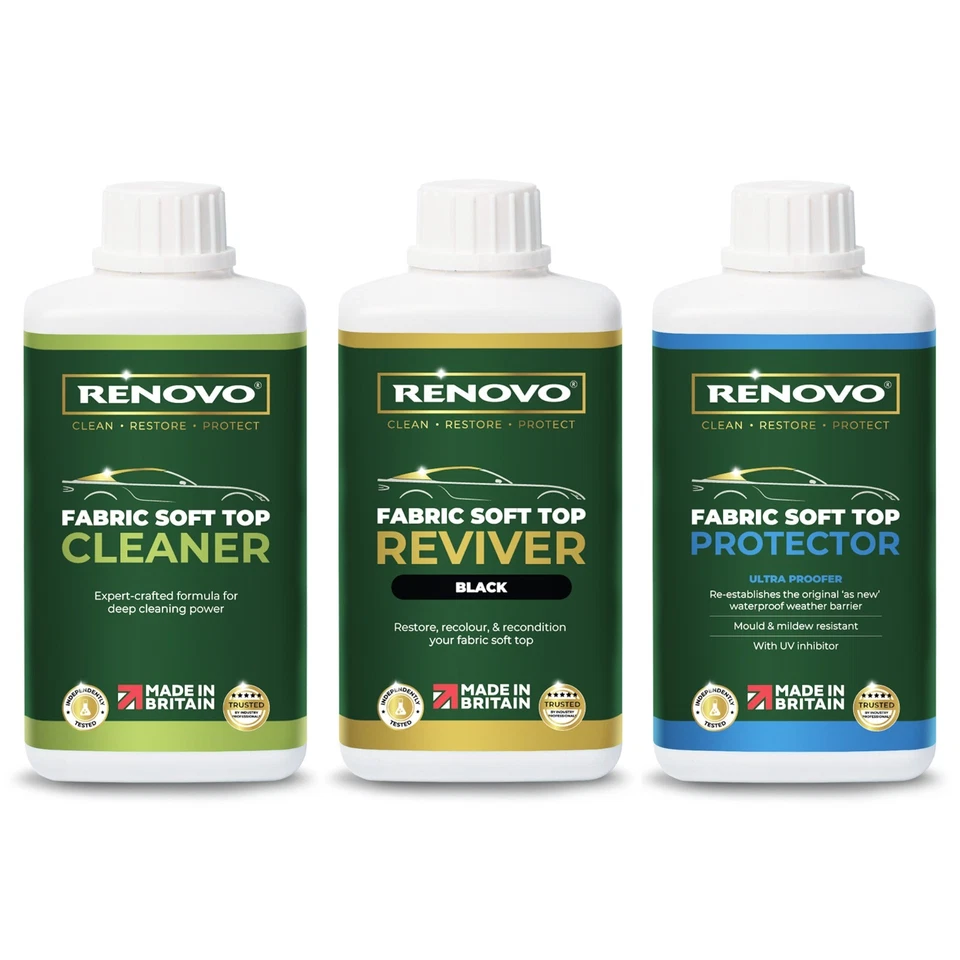 Renovo - Fabric Soft Top Restoration Kit - Black - 500ml - Image 1 of 4