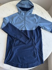 Under Armour Threadborne Hooded Jacket Mens 1/4 Zip Small Quick Dry Blue