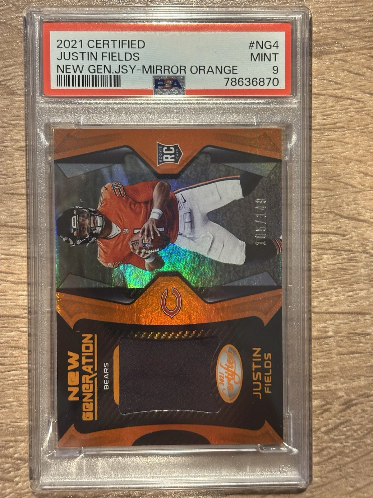 Justin Fields Panini Certified New Generation Jerseys #NG4 Mirror Orange