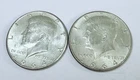1964 KENNEDY SILVER HALF DOLLAR LOT OF 2 - 90% SILVER - FREE SHIPPING #8475
