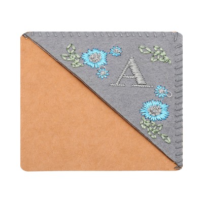 Personalized Embroidered Corner Bookmark, Triangle(Winter Style, Letter A)