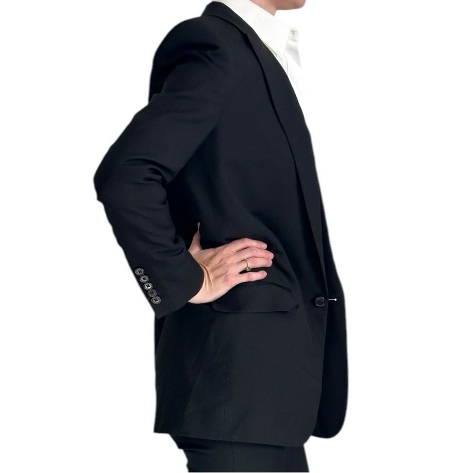 Giacca classica Saint Laurent in Grain De Poudre taglia FR 36 blazer monopetto