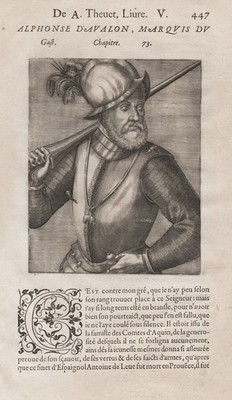 Alfonso d'Avalos Aquino Aragona Pescara Condottiero VastoThevet Portrait 1584