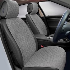 Linen Car Seat Covers Front Seat Covers Breathable Cloth Fabric Car Seat Prot...