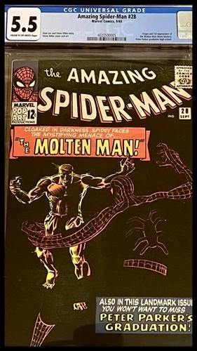 Amazing Spider-Man #28 CGC 5.5 Marvel Comic 1965 1st Molten Man