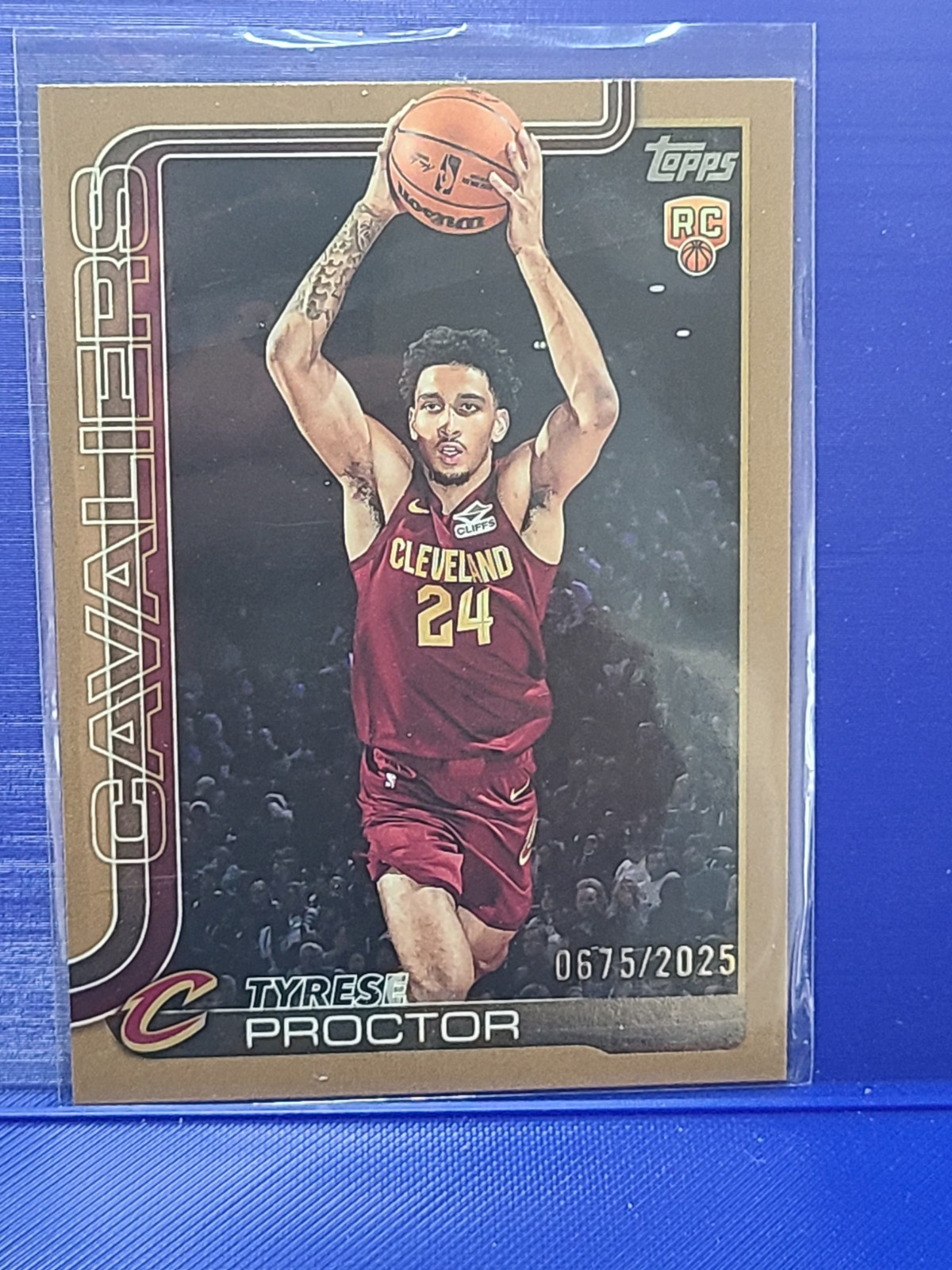 Tyrese Proctor 2025-26 Topps Flagship Gold Rookie #'d 0675/2025 #250 Cavaliers