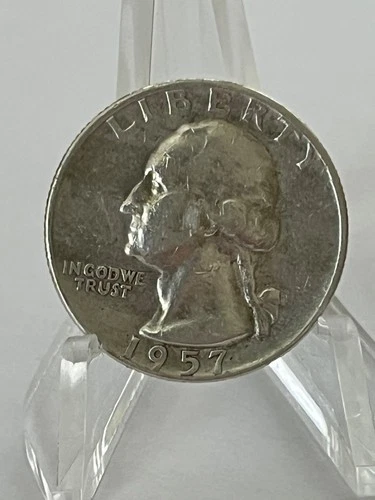 1957 D Washington SILVER Quarter - Circulated - Complete Your Album! # T-5