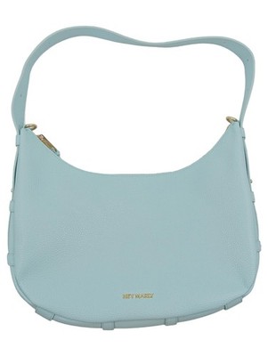 Hey Marly Damen Henkeltasche Hobo Bag Leder Blau Groß