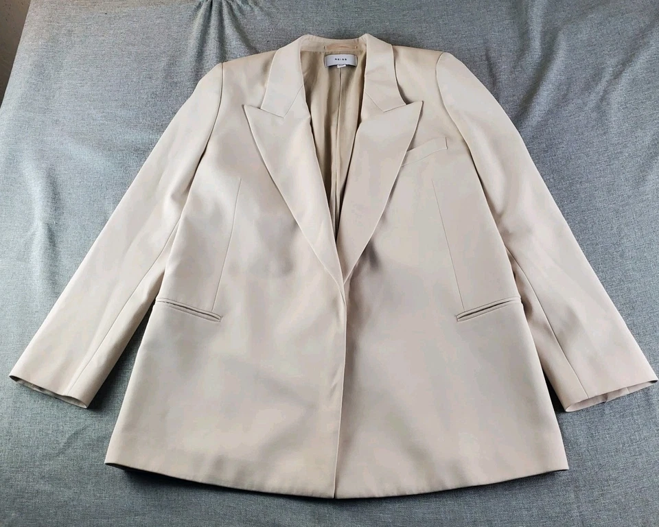 Reiss Suit Womens Size 10 Ivory Open Blazer Flare Pant 29X30 Lined - Image 2 of 4