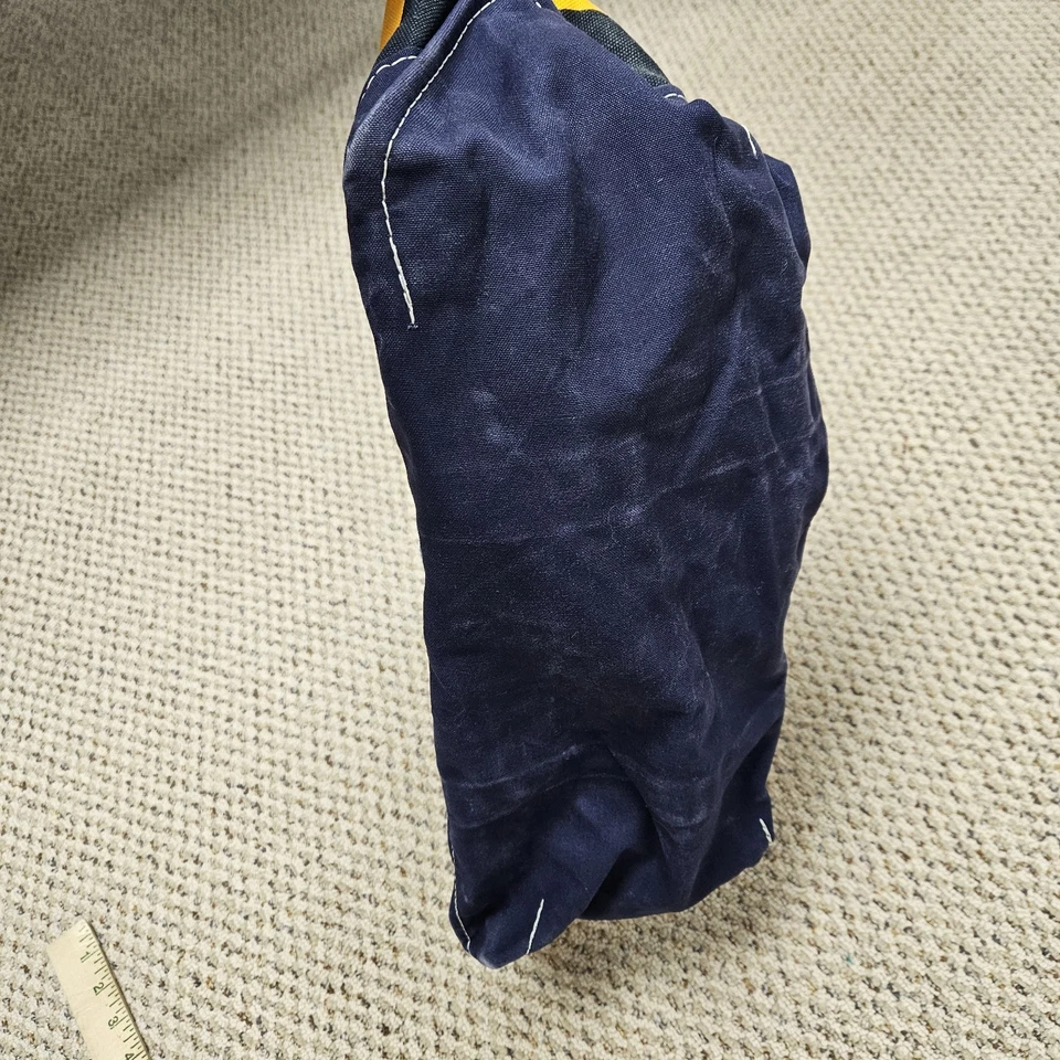 Antigo L.L. Bolsa tote de lona amarela e azul Bean Boat e Tote feita nos EUA Michigan - Imagem 4 de 4