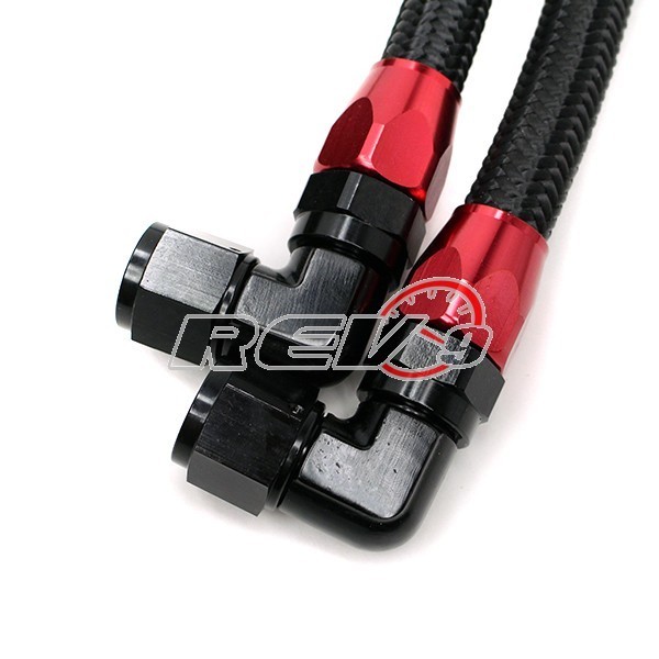 Rev9 - Black Aluminum 19 Row Motor Engine Oil Cooler Kit w/ Filter Relocation