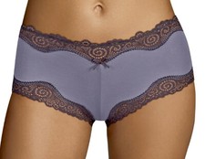 MAIDENFORM Scalloped Lace Trim Plum Grey Smoke Cheeky Hipster Panty Womens S 2XL