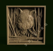 3D STL Model BAMBOO & TIGER for CNC Router Aspire Artcam 3D Printer Engraver