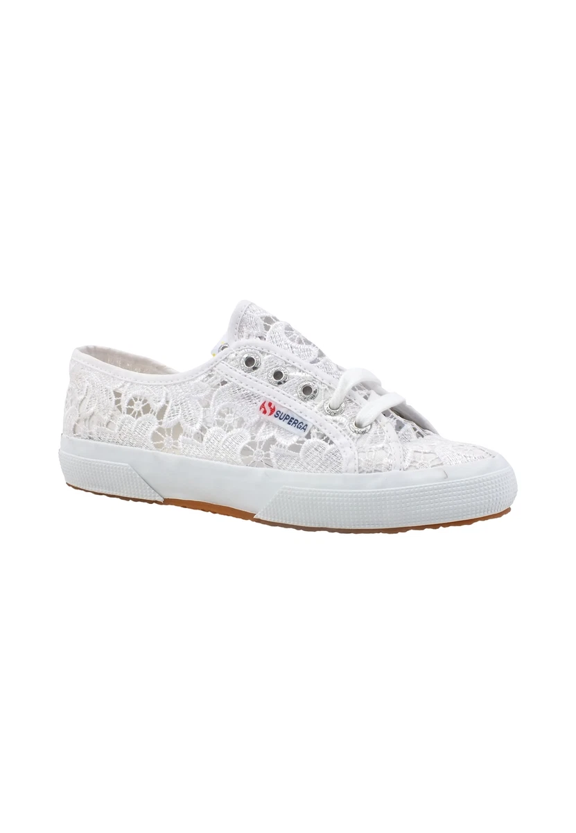 Superga white top lace sneakers