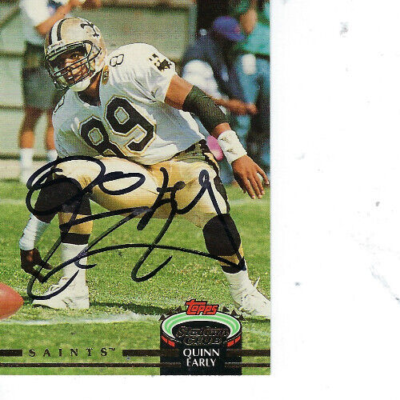 QUINN EARLY SIGNED 1992 TOPPS STADIUM CLUB #444 - NEW ORLEANS